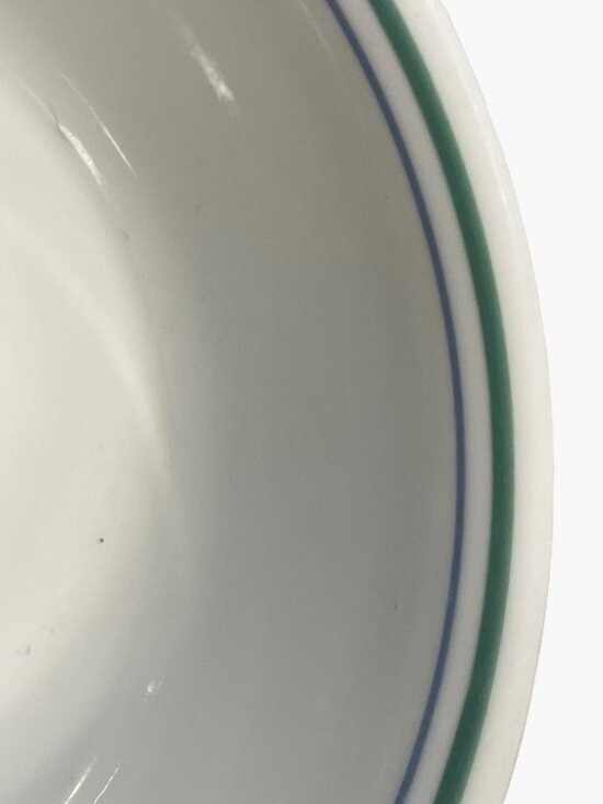 Corelle Other - Corelle Corning COUNTRY COTTAGE White Bowl With Green and  Blue Stripe Pattern